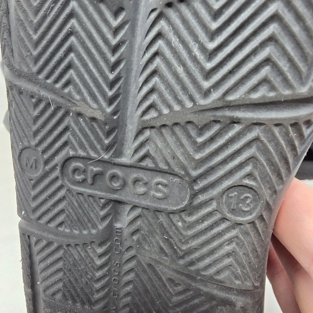 Crocs Swiftwater Wave Sandals Mens 13 Black Excellent Water Shoes Clogs Slip On